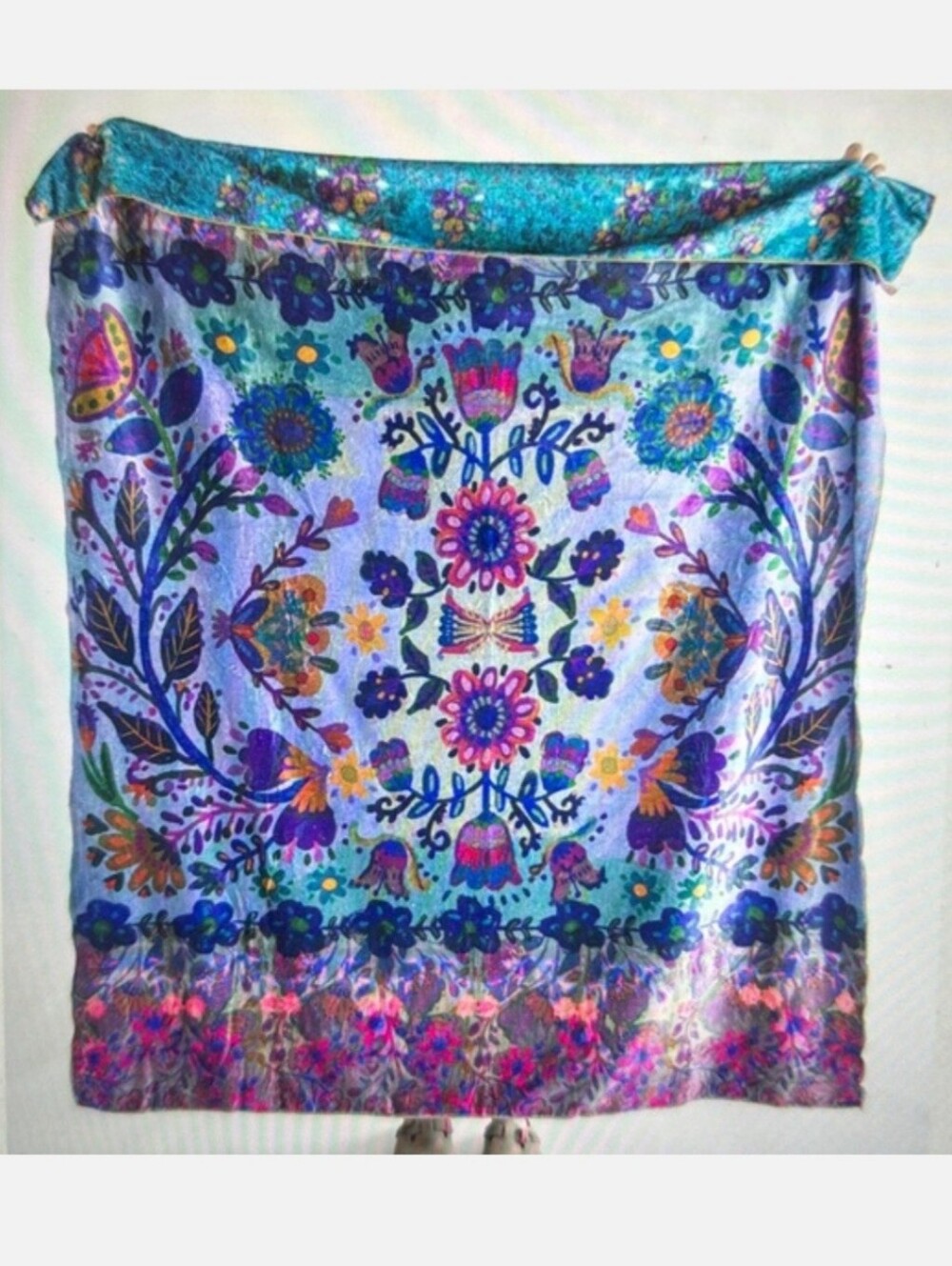 Natural Life Double Sided Multicolor Throw Blanket